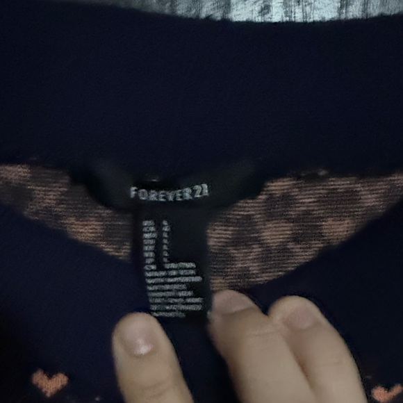 Navy and Pink Heart Patterned Skirt 15” waist 15.5 length - Picture 2 of 2